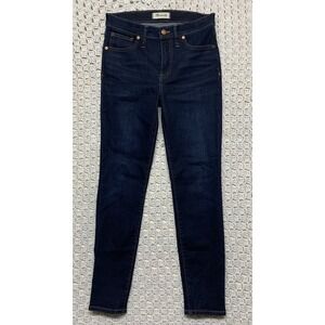 Madewell Jeans Women Tag 27 Aprx W28 L28‎  9"Mid Rise Skinny Blue Denim Dark Was